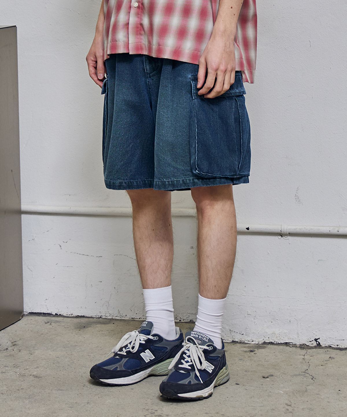 발루트(BALLUTE) BERMUDA BIG CARGO SHORTS (INDIGO WASHED)