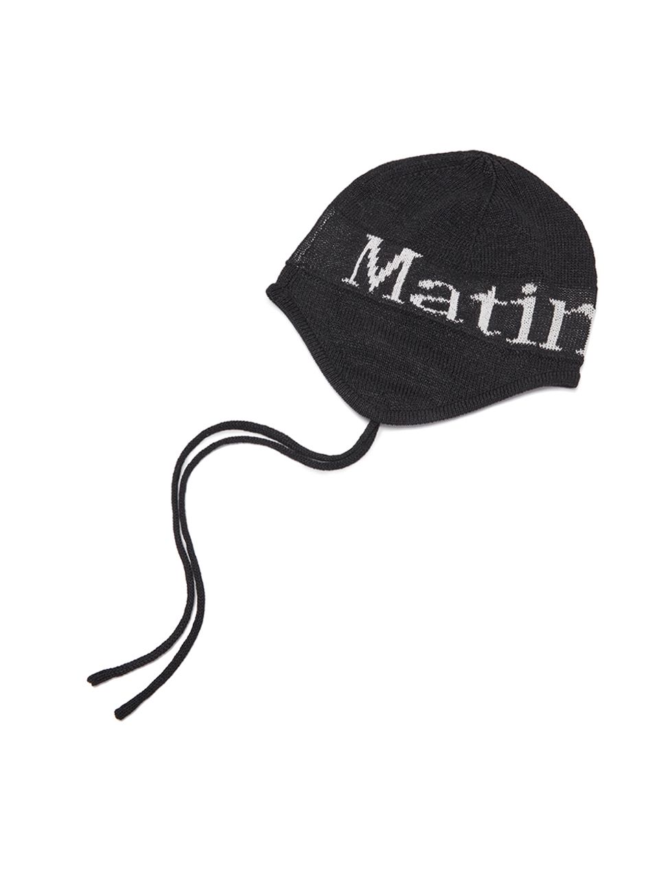 【新品未使用正規品】Matin Kim LOGO SHORT BEANIE 黒 MATIN KIM】 LOGO JACQUARD SHORT BEANIE ☆大人気☆ (Matin Kim