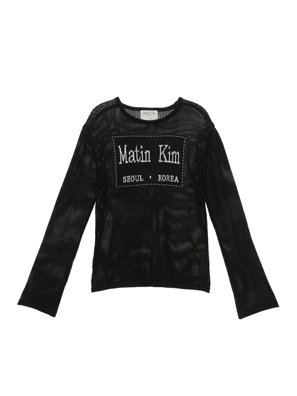 【KIM MATIN 】LOGO POINT LIGHT LONG SLEEVE TOP Matin Kim Matin Embroidery Logo Top In White | Basic Tees