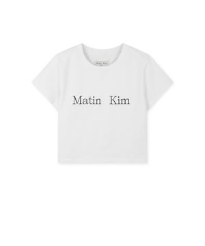 MATIN KIM LOGO CROP TOP IN WHITE