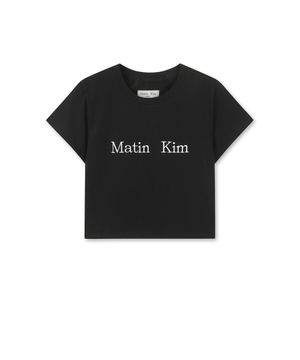 MATIN KIM LOGO CROP TOP IN BLACK