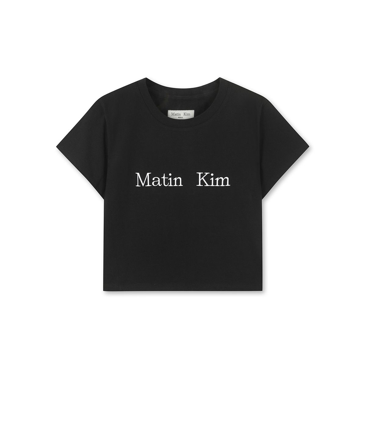 마뗑킴(MATIN KIM) MATIN KIM LOGO CROP TOP IN BLACK