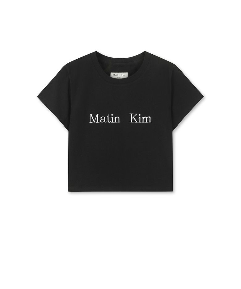 MATIN KIM LOGO CROP TOP IN BLACK