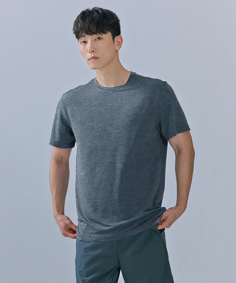 남성 쿨라이트 라운드 반팔 티셔츠-CCZK5809E0N