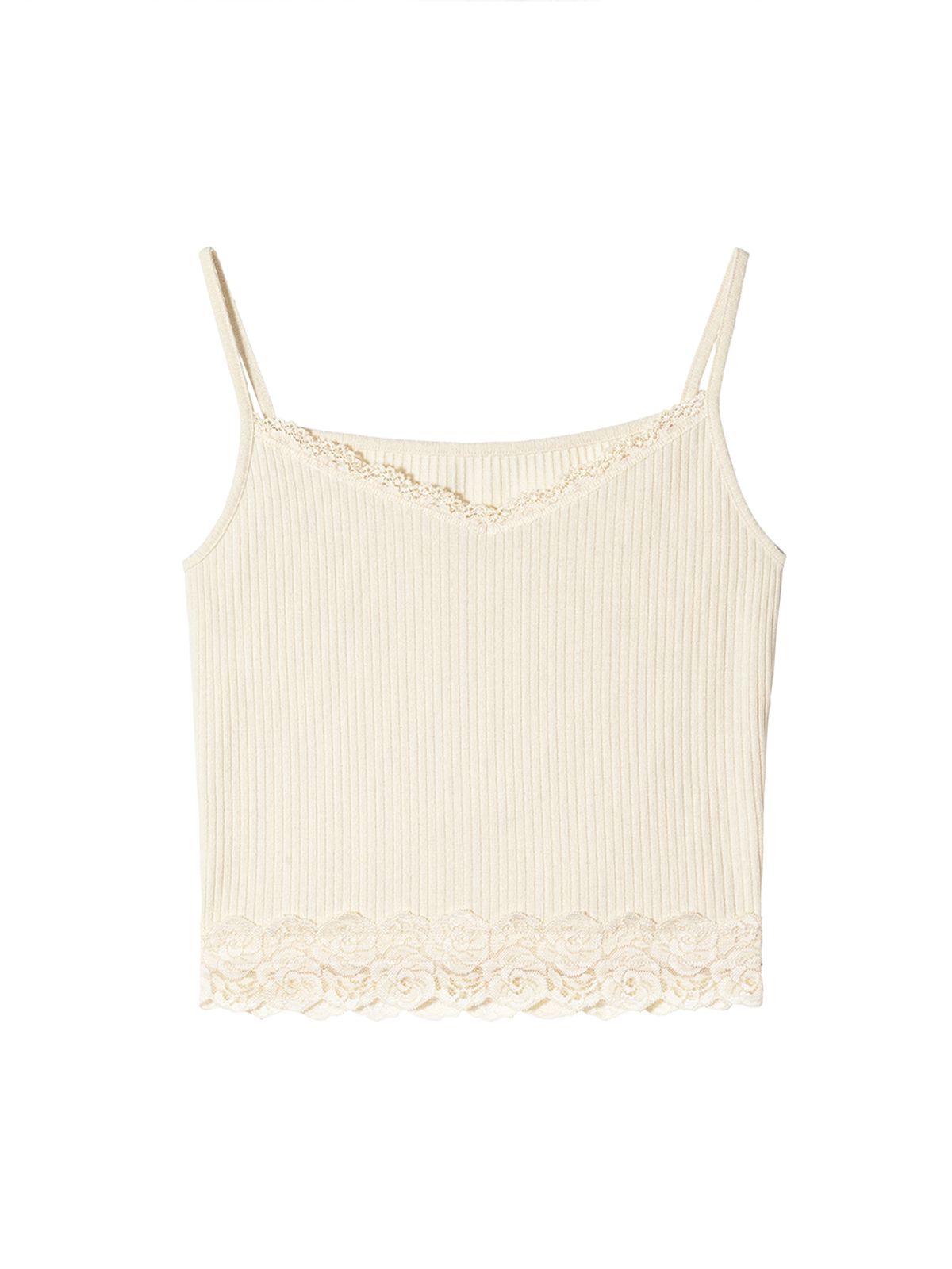오앨(OUEL) CROP SLVLESS KNIT TOP_IVORY