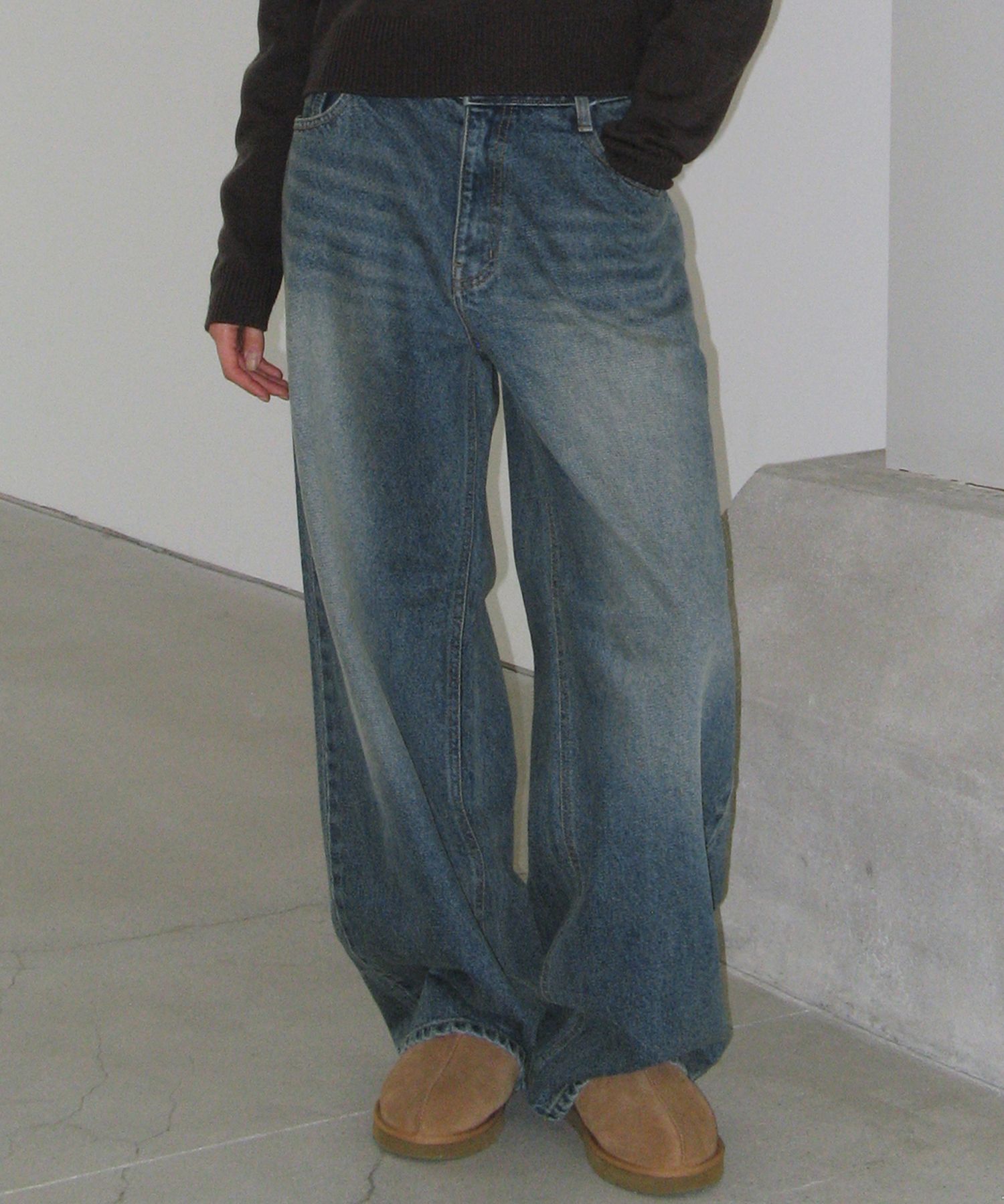 ★AESPA KARINA 着用★ ROCKCAKE Dixy Low Rise Wide Jeans MUSINSA | ROCKCAKE Dixy Low Rise Wide Jeans - Deep Blue