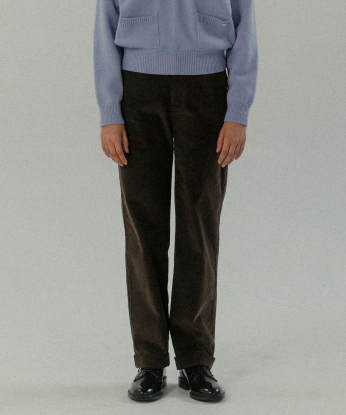 튜드먼트(TTUDEMENT) CORDUROY ROLL UP PANTS BROWN