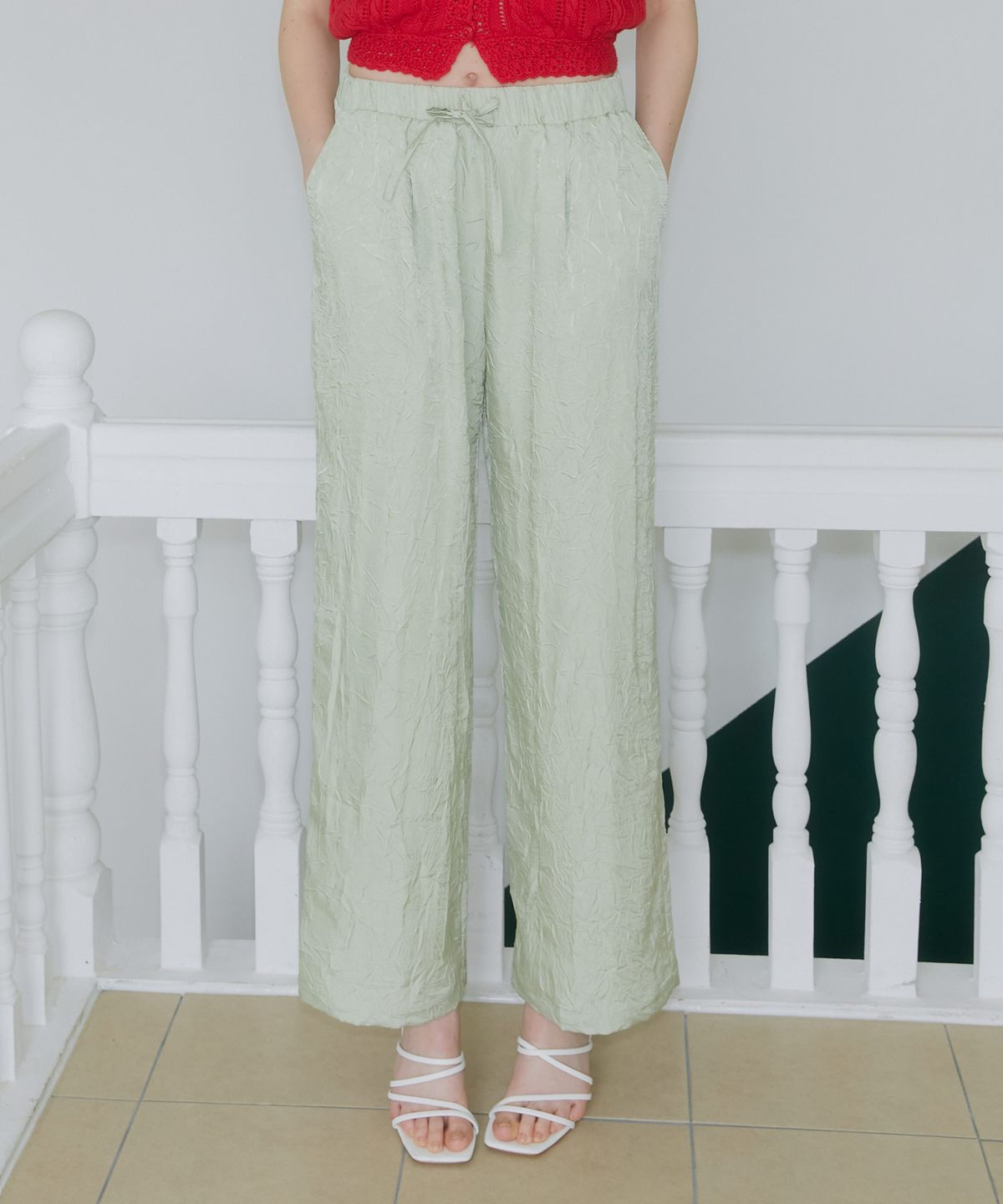 마가린핑거스(MARGARIN FINGERS) WRINKLE RIBBON PANTS (MINT)