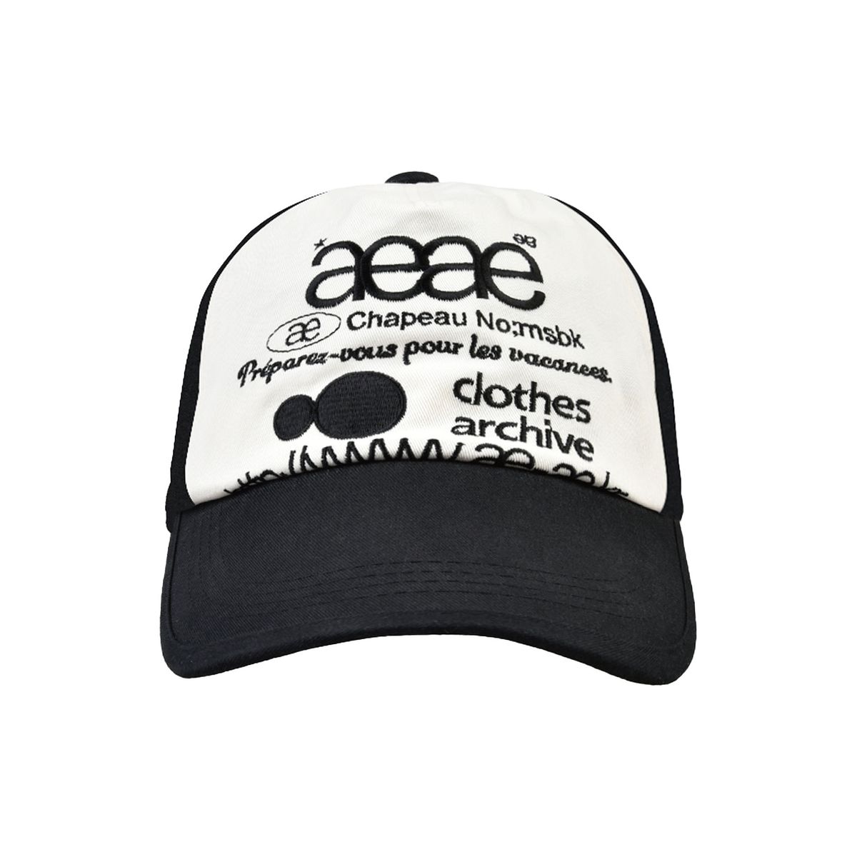 에이이에이이(AEAE) WEB LOGO TWO TONE BALL CAP - [BLACK/WHITE]