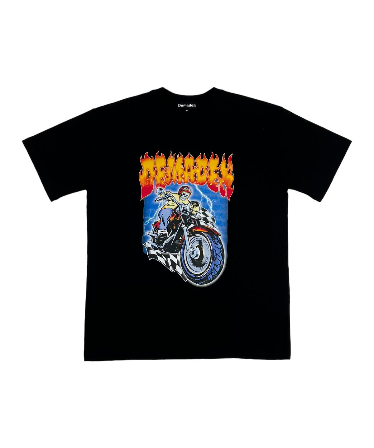 디메이든(DEMADEN) SKULL MOTORCYCLE GANG 1/2 T-SHIRT BLACK