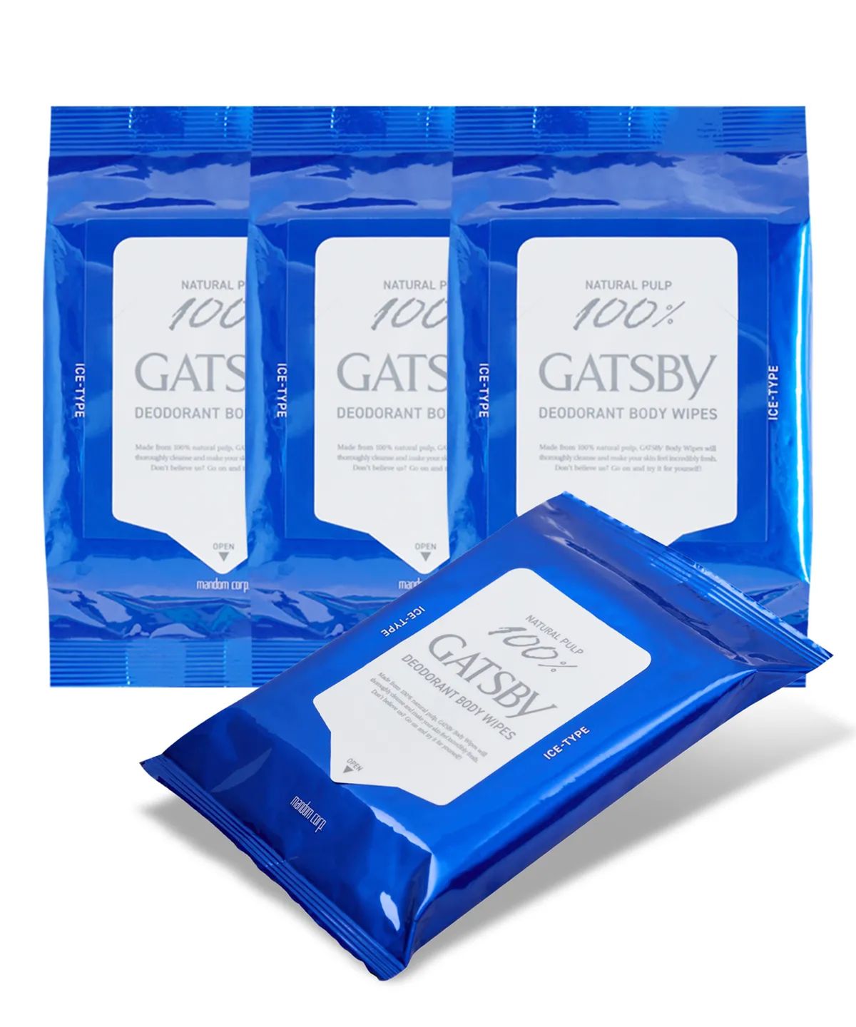갸스비(GATSBY) 데오도란트 바디페이퍼 샤워티슈 아이스시트러스 30매 3개+휴대용 10매