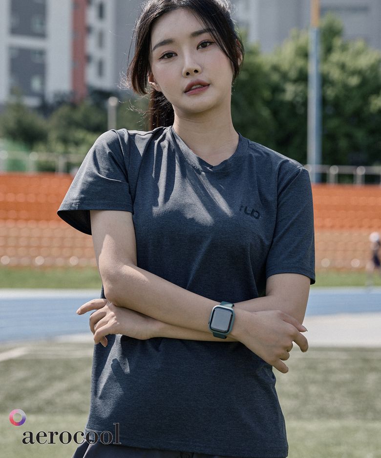 에어로쿨 퀵드라이 숏 슬리브 (차콜)