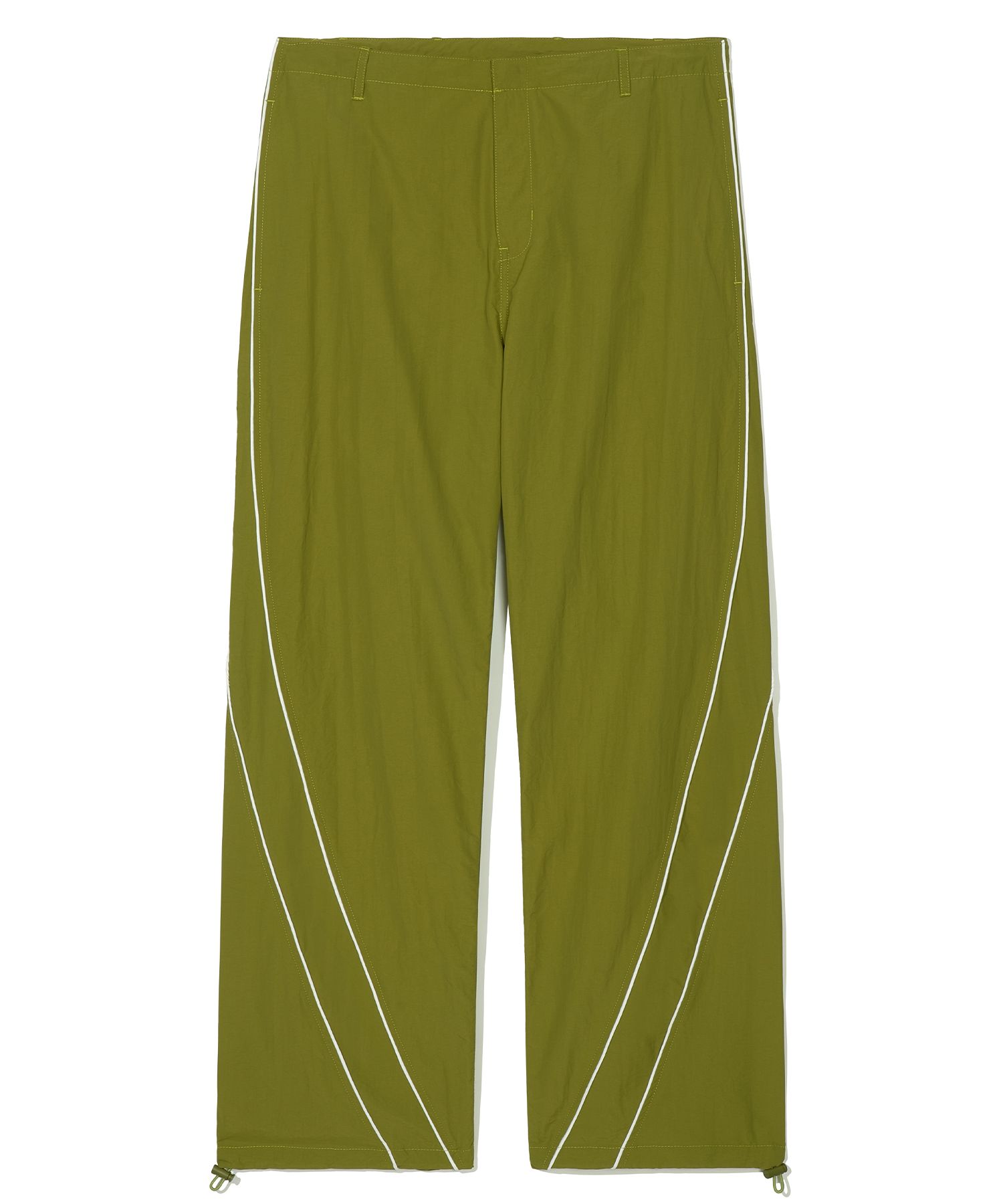 ★PARTIMENTO★ Nylon Curved Piping Wide Pants Avocado MUSINSA | PARTIMENTO Nylon Curved Piping Wide Pants Avocado