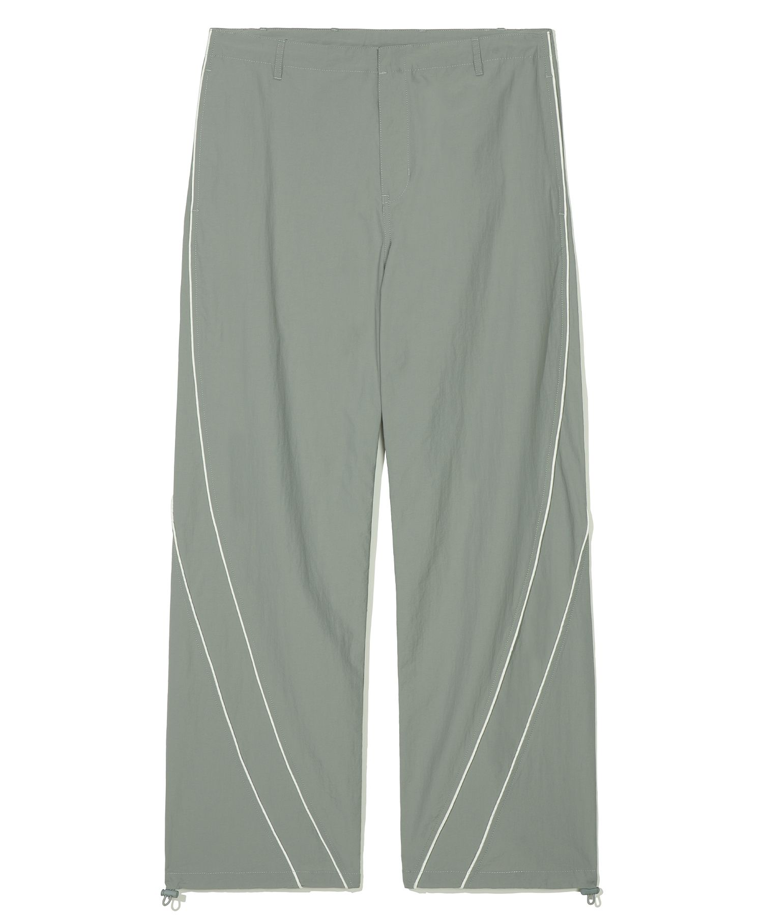 ★PARTIMENTO★ Nylon Curved Piping Wide Pants Avocado MUSINSA | PARTIMENTO Nylon Curved Piping Wide Pants Avocado