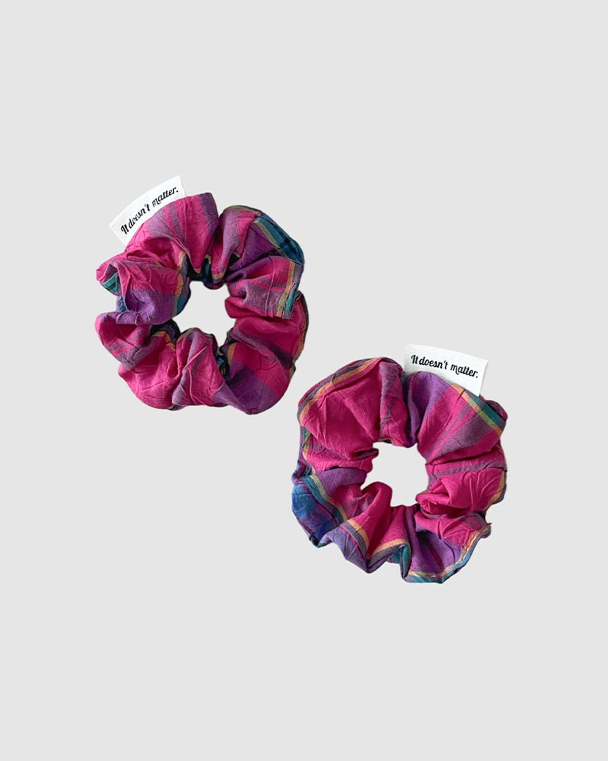 잇더즌매터(IT DOESN'T MATTER) Buddy check scrunchie (Hot pink, S)