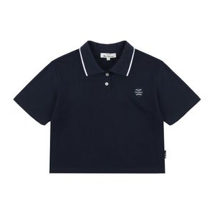 여성 테니스 카라 크롭 반팔 티셔츠 네이비 BNBTS756F