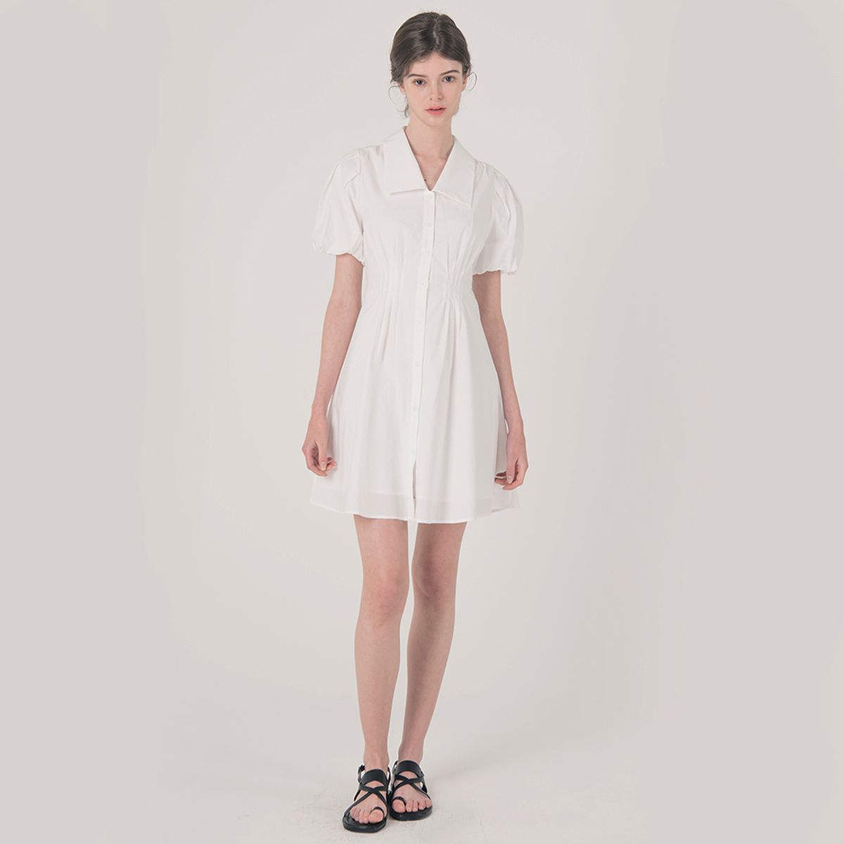 웬스데이딜라잇(WEDNESDAY DELIGHT) WED_Sweet balloon shirt dress