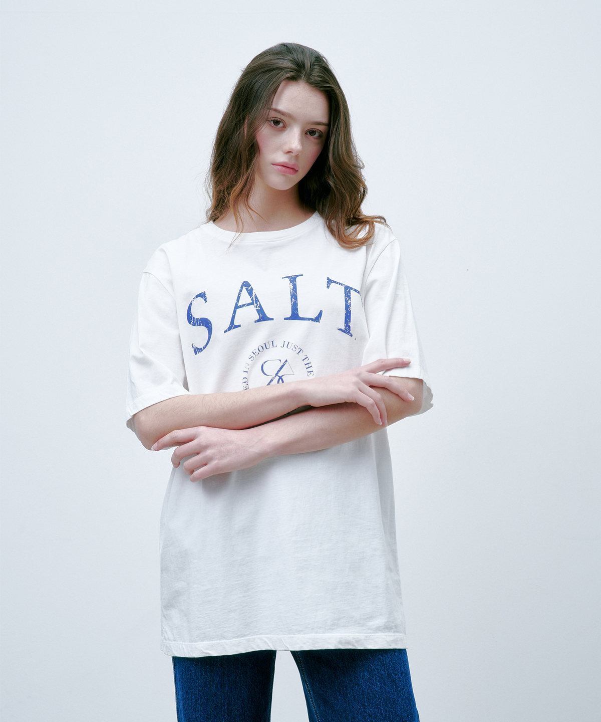 솔트앤초콜릿(SALT AND CHOCOLATE) SALT 로고 티셔츠 화이트 4W2321003