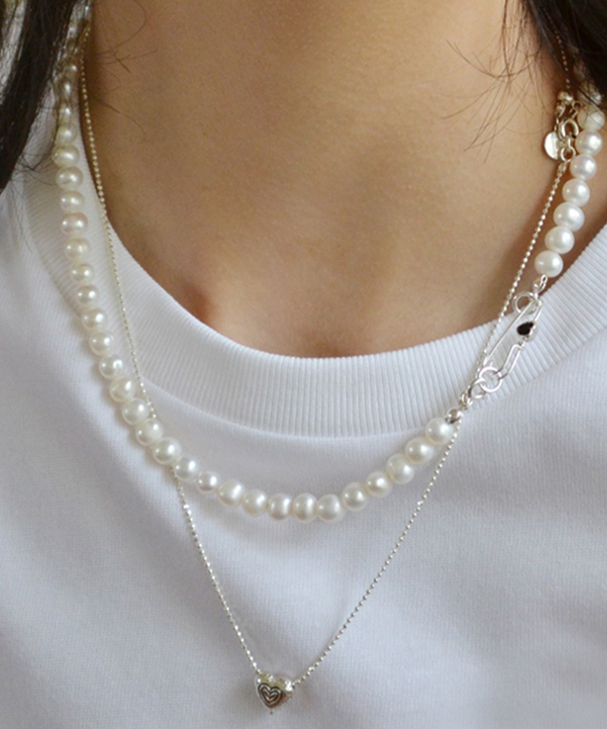 누아보(NUAVO) Heart clip pearl M