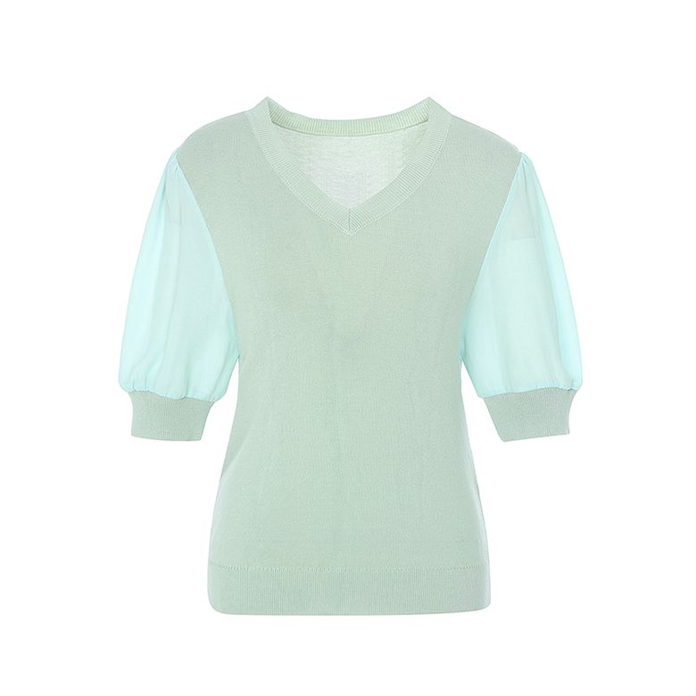 퍼프 슬리브 반팔 니트(SZ5SK30)