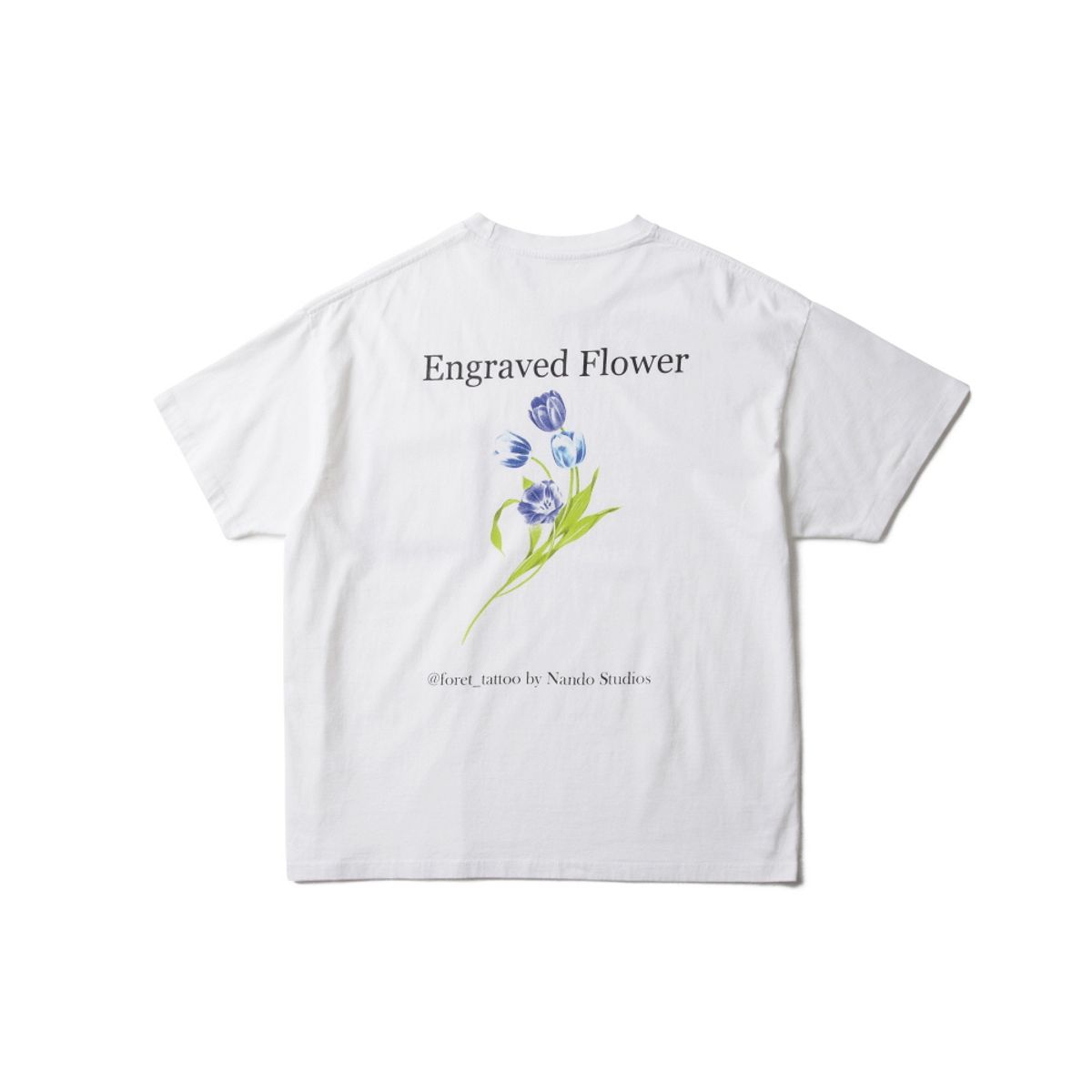 암피스트(AMFEAST) ENGRAVED FLOWERS HALF SLEEVES T SHIRTS White