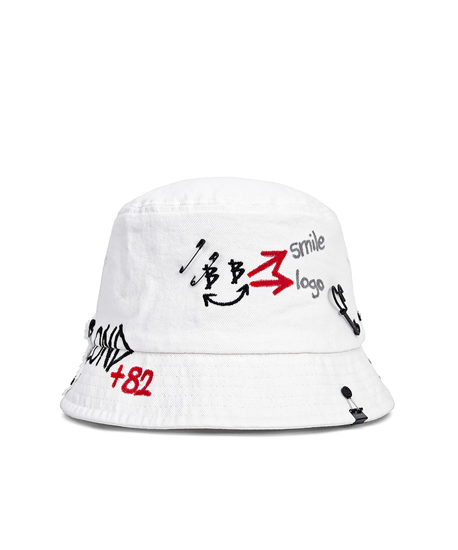 MUSINSA | BLACKBLOND Vivid Smile Logo Denim Bucket Hat