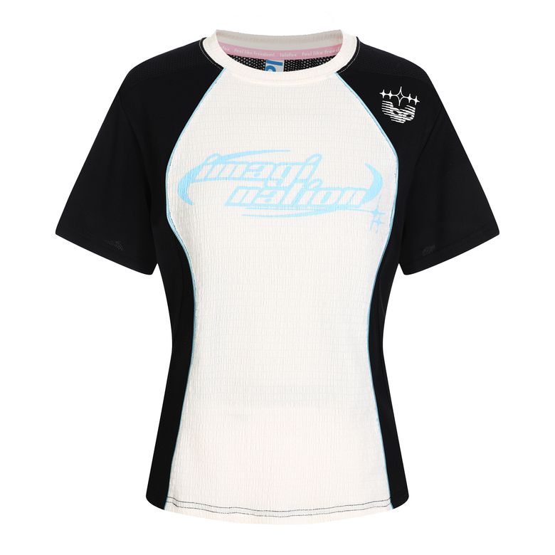 MESH MIX CUT OUT T-SHIRT BLACK BP2CH014