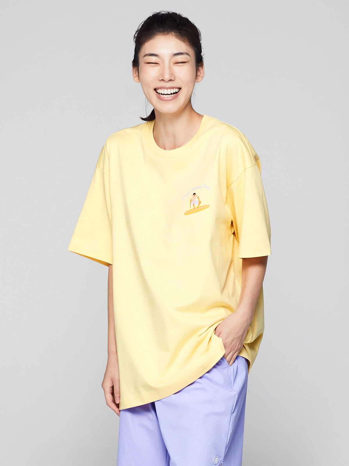 배럴(BARREL) 유니 라이프 베스트 서퍼 티셔츠 옐로우 (B3SUHSS003YLW)