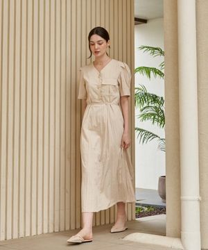 Bell Puff Dress_Beige