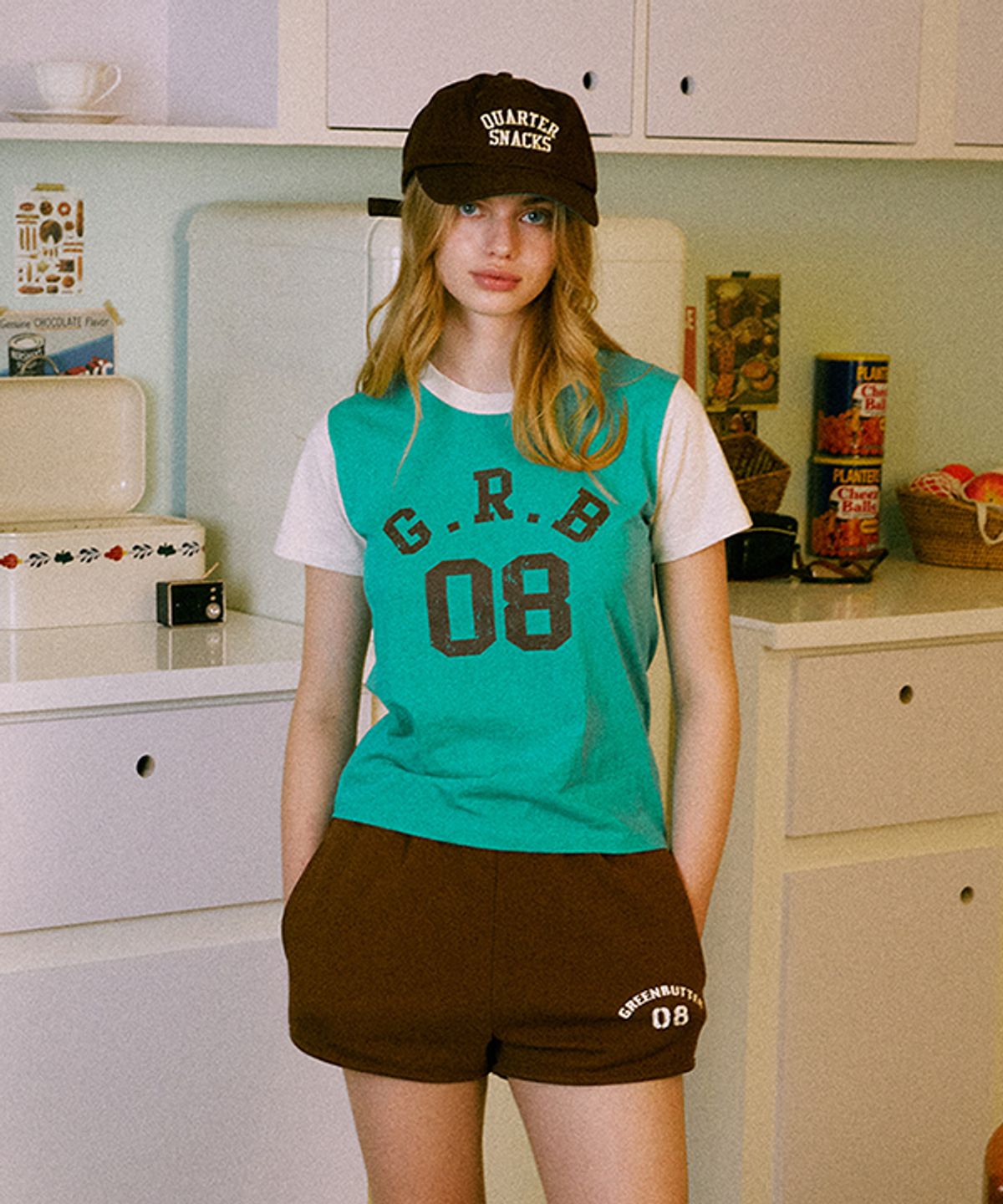그린버터(GREENBUTTER) Under Pants Logo Banding Shorts (Brown)