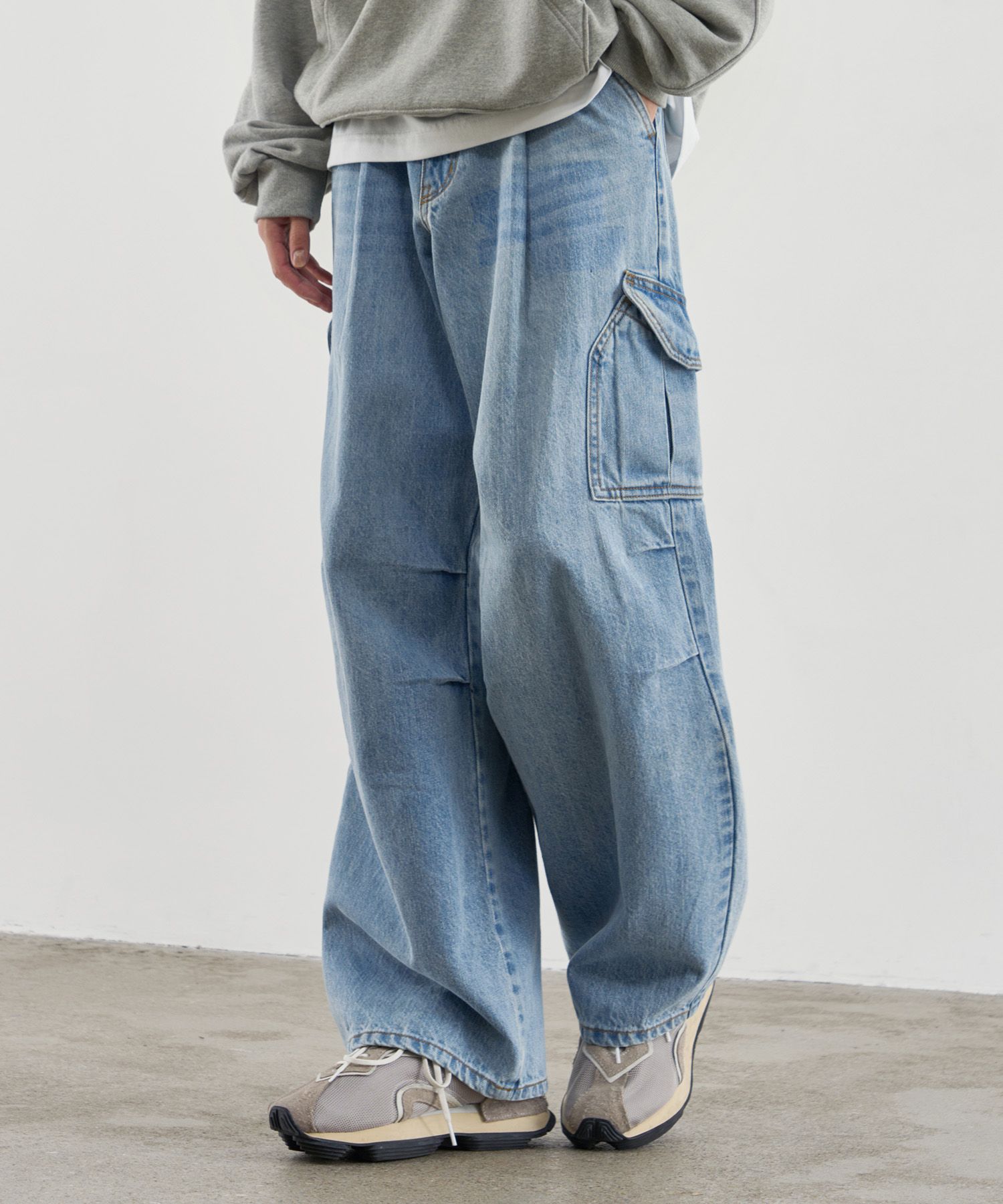 ★MUSINSA STANDARD★ Denim parachute cargo pants light indig MUSINSA | MUSINSA STANDARD Denim Parachute Cargo Pants