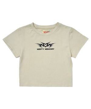 미스티 메모리 로고 크롭탑_베이지
