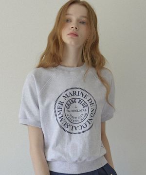 Marine Rope Half Sleeve Sweatshirt - Light Grey
