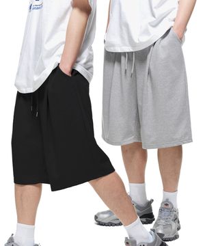 [2PACK] 와이드 원턱 스웨트 쇼츠 세트