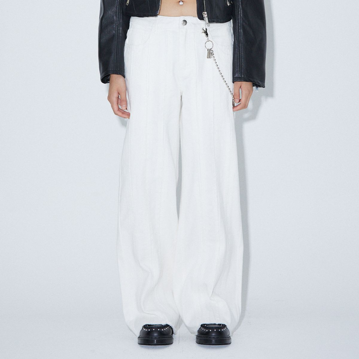 라라폭스(LALAFOX) DAMAGE CUTTING DENIM PANTS WHITE BP2DP003