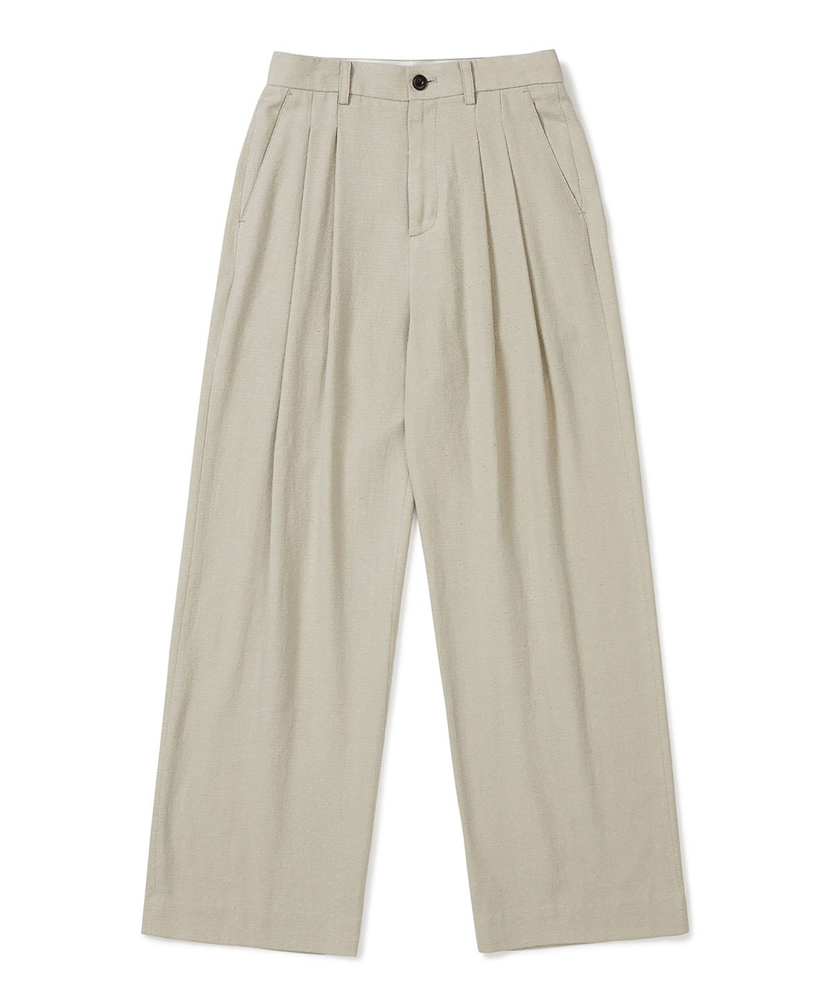 엠엠아이씨(MMIC) 랜드 슬랙스 넵 믹스 린넨_카키 그레이