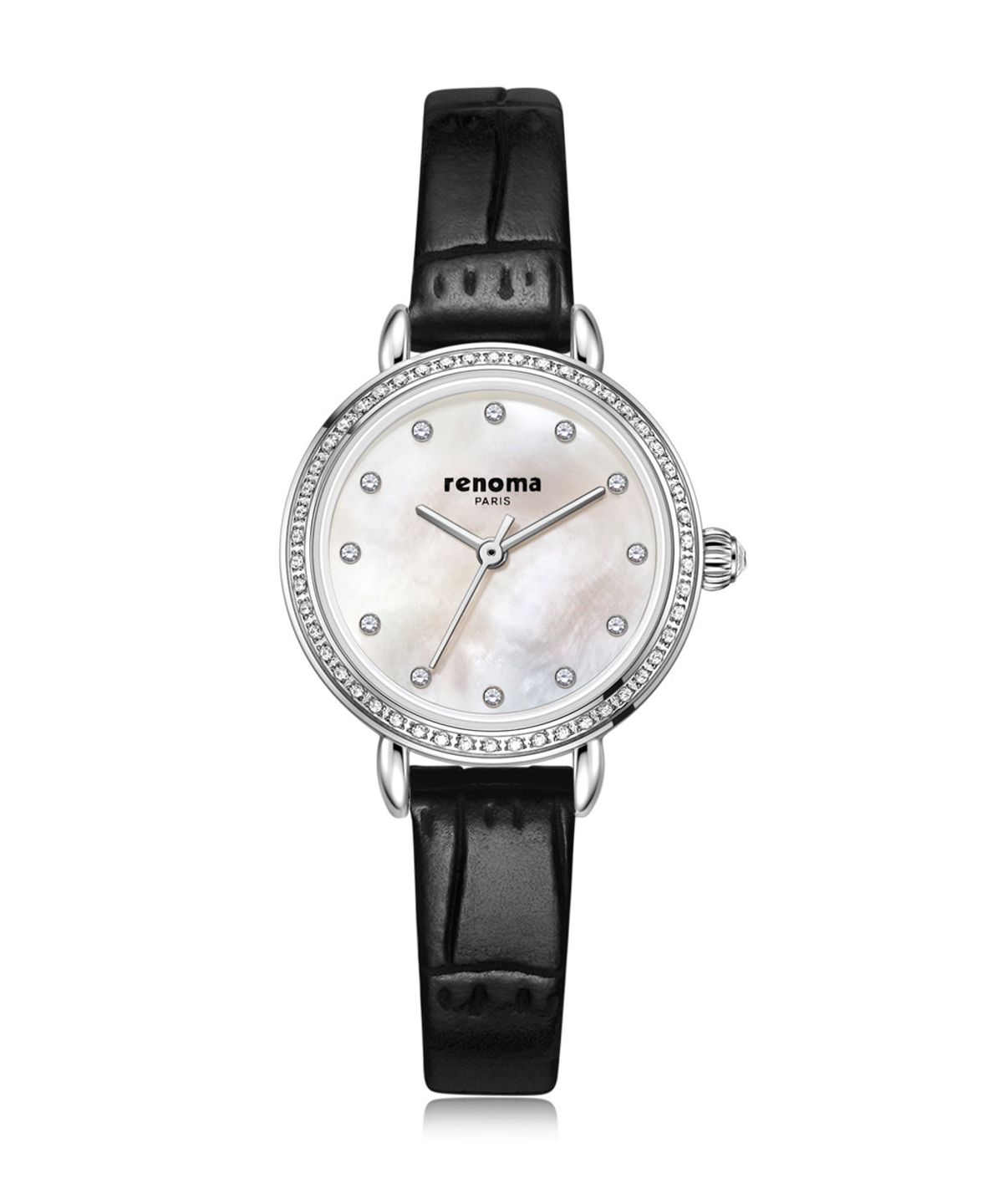 레노마 시계(RENOMA WATCH) RE2302 여성용 가죽 밴드 시계 BK + 메쉬 밴드 증정