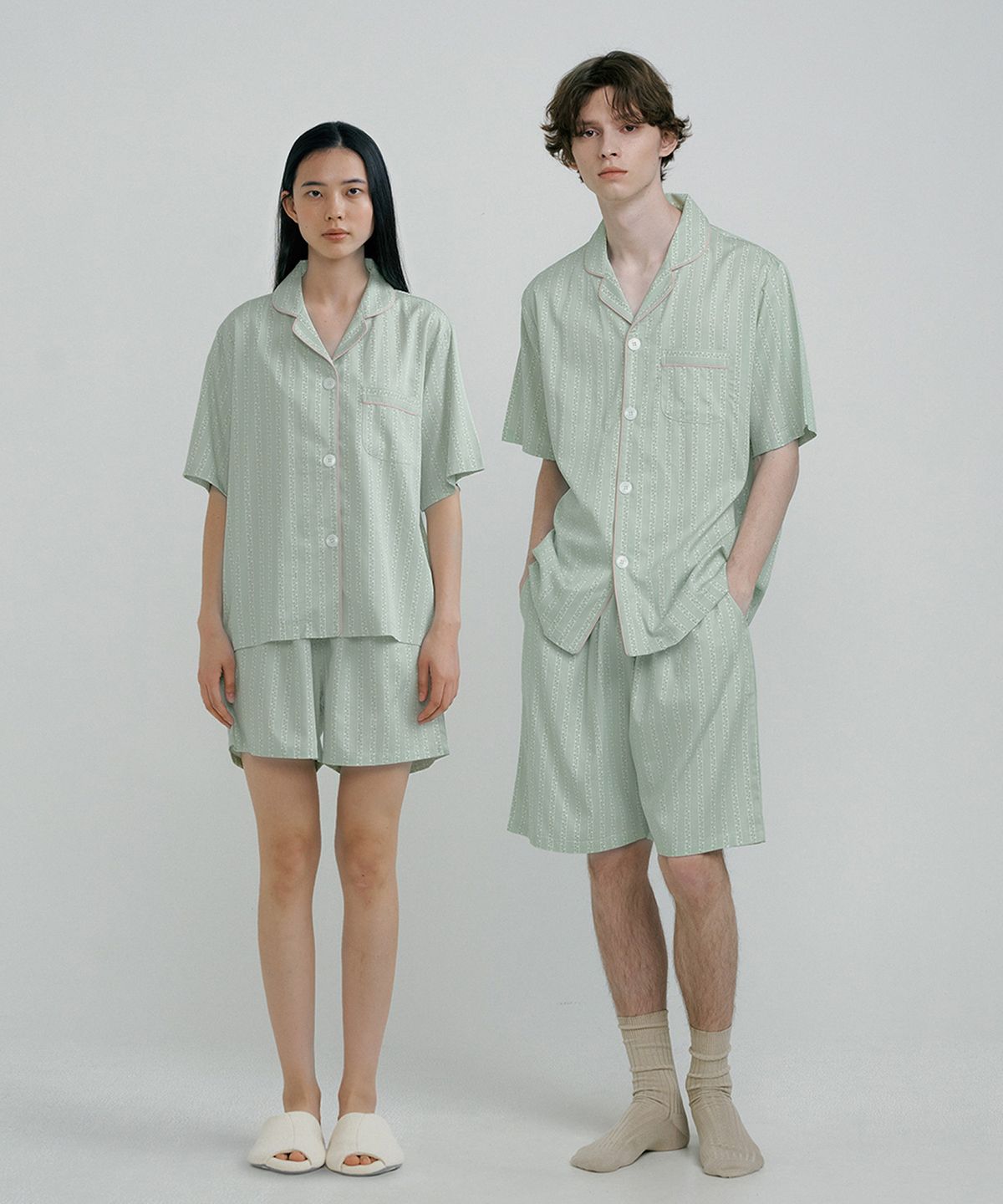 조스라운지(JO'S LOUNGE) [모달] (couple) Pistachio Short Pajama Set