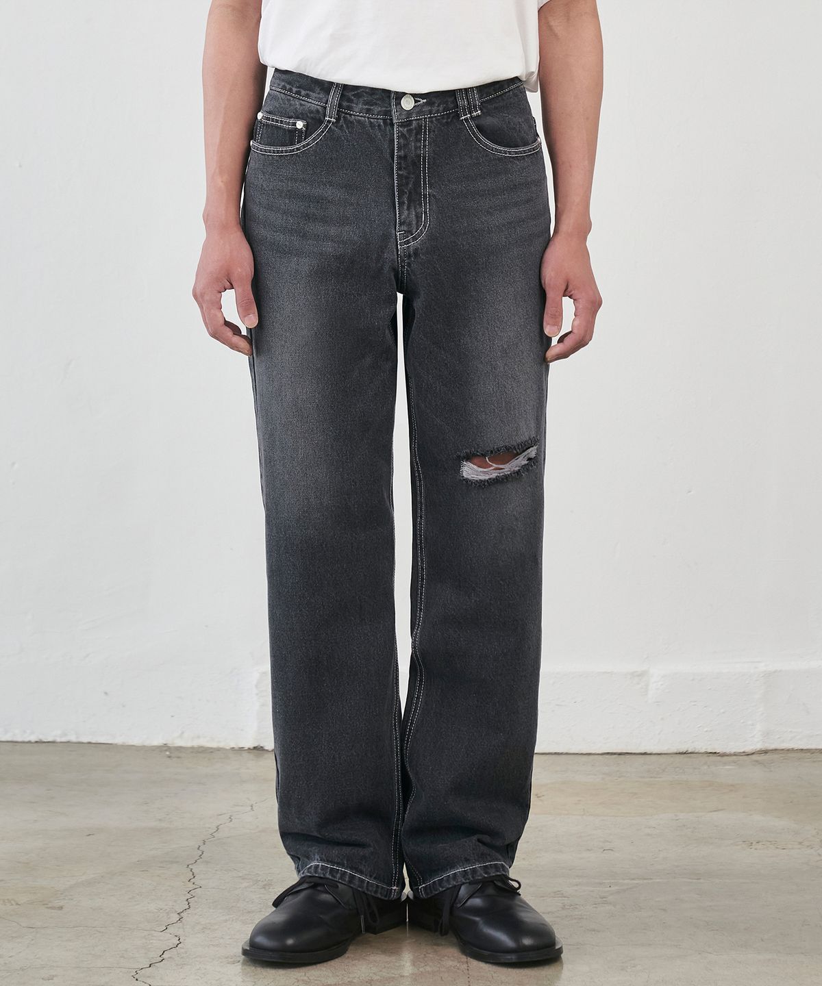 데케트(DECET) Dawn Semi Wide Jeans DCPT002CutBlack