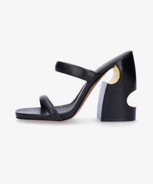 메테오 120 컷아웃 샌들 힐 - 블랙 / OWIJ029S23LEA0011018