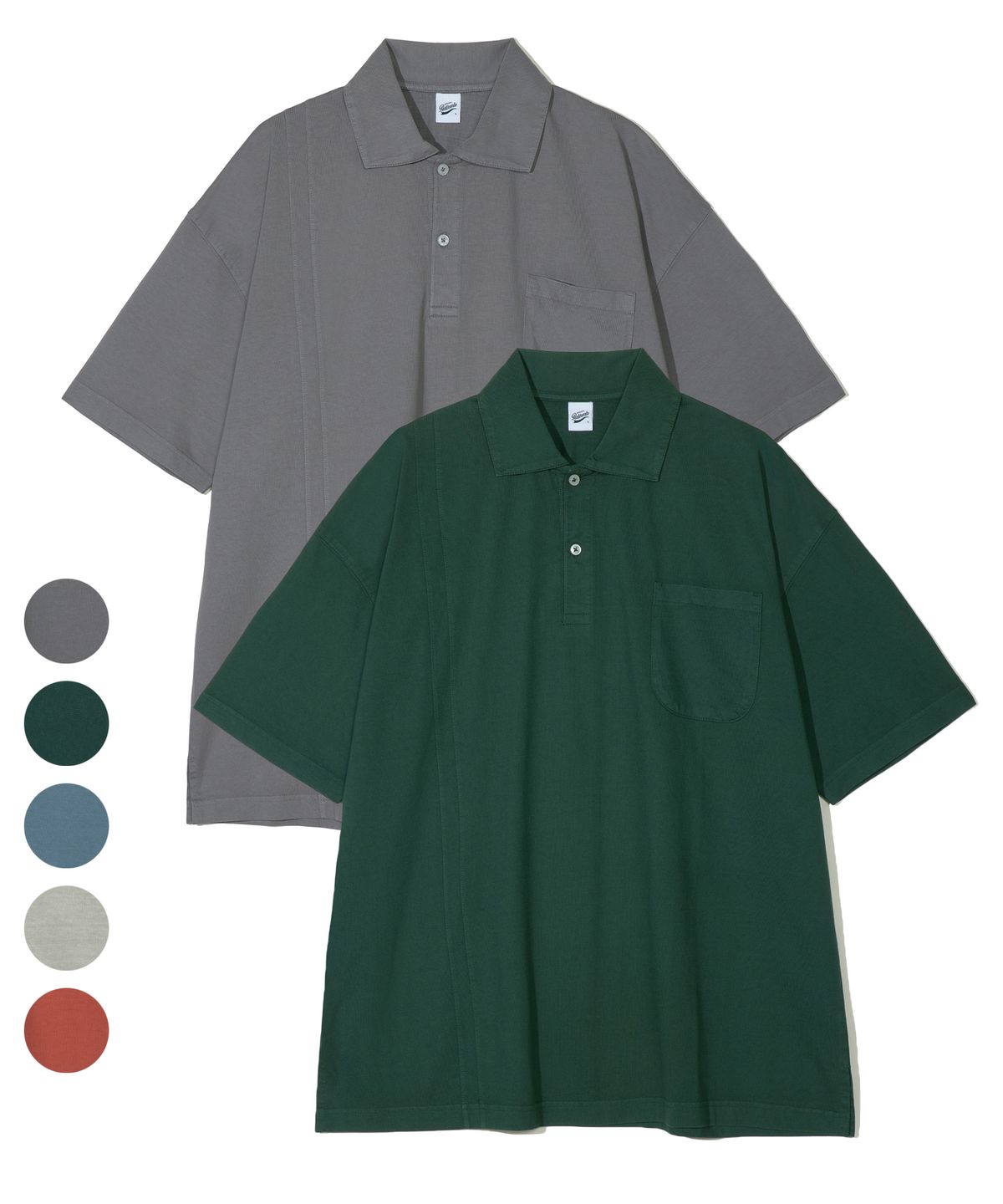 파르티멘토(PARTIMENTO) [2PACK]오버핏 피그먼트 폴로 셔츠(5COLOR)