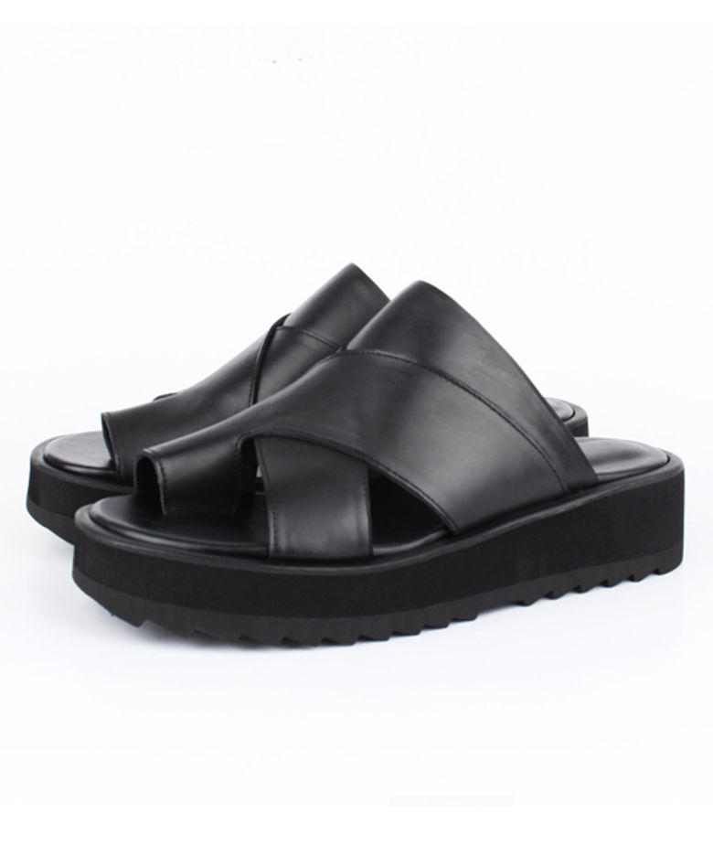 DAVID STONE HIGH-SOLE SHARK LEATHER SLIP