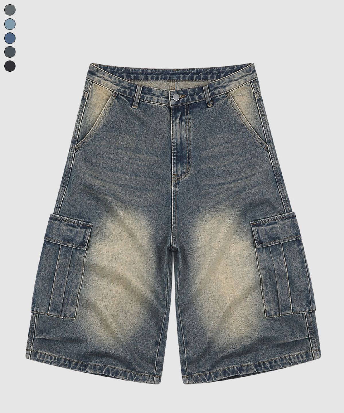 베이직라벨(BASIC LABEL) Luke Cargo Capri Bermuda Denim Shorts Pants 5 Color [BLSD_3501]