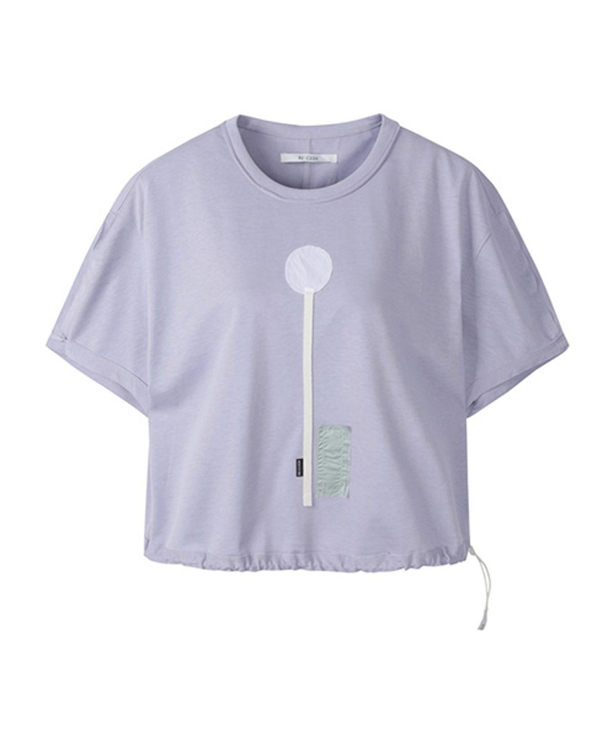 래코드(RECODE) Patchwork Crop Shirring T-shirt_RJTAM23706PPX