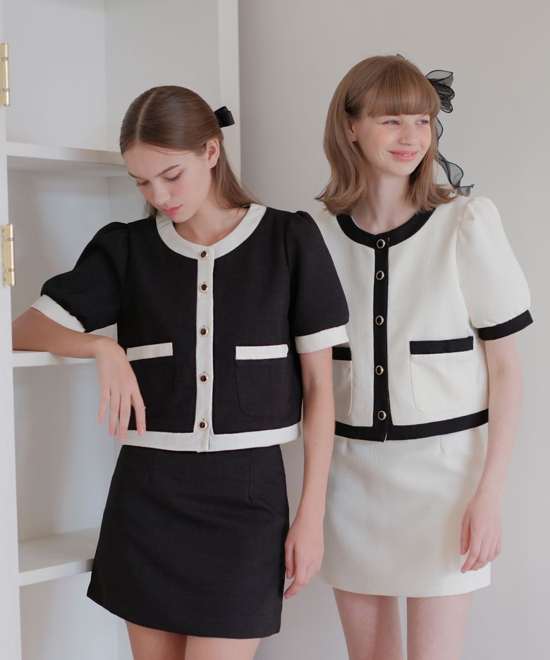 [SET]emma short sleeve tweed