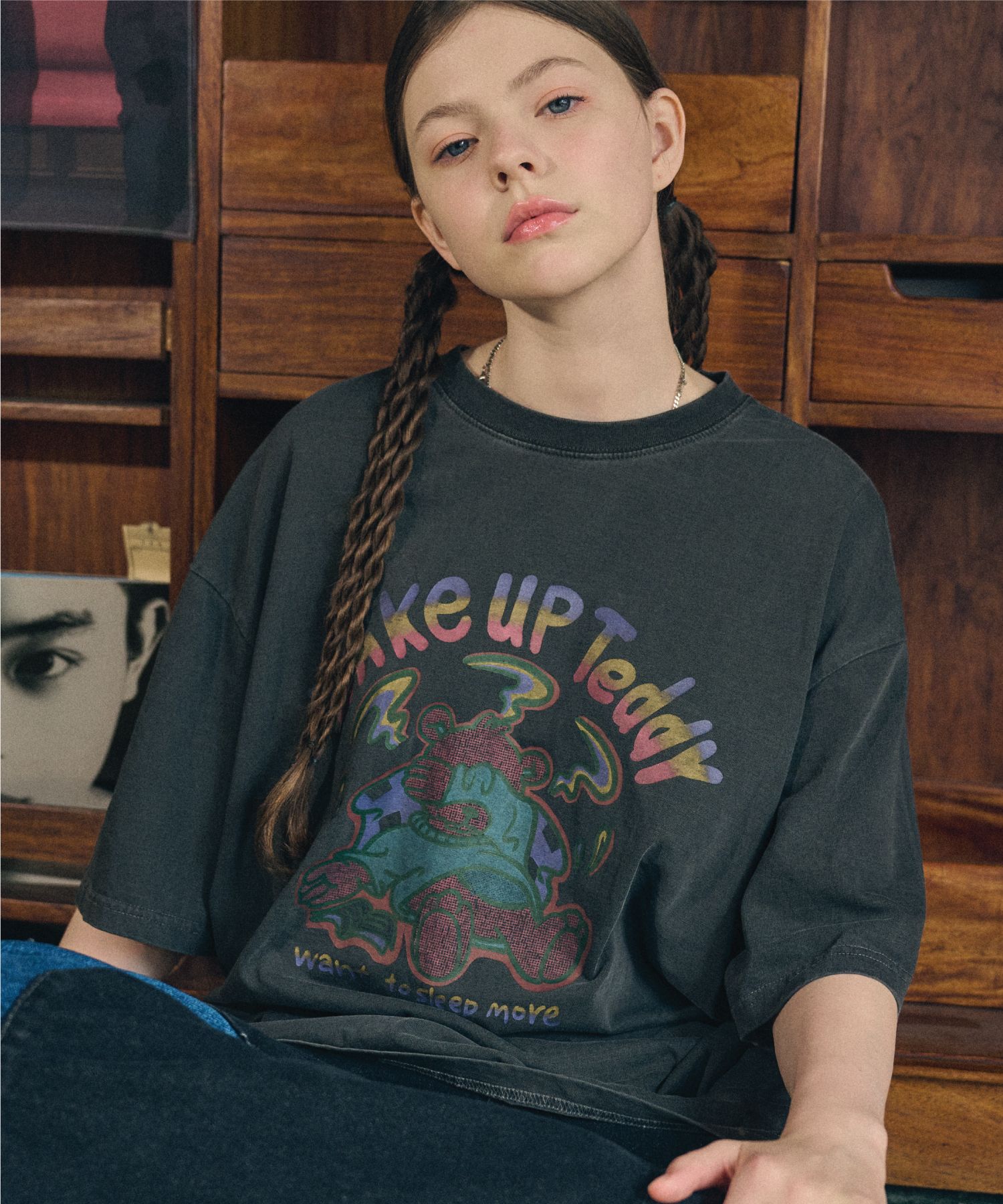 【CPGN STUDIO】23SS★ Wake Up Teddy Pigment Short Sleeve Tee MUSINSA | CPGN STUDIO Wake Up Teddy Pigment Short Sleeve T