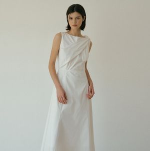 Osborn Ribbon tied Sleeveless one-piece (ivory)