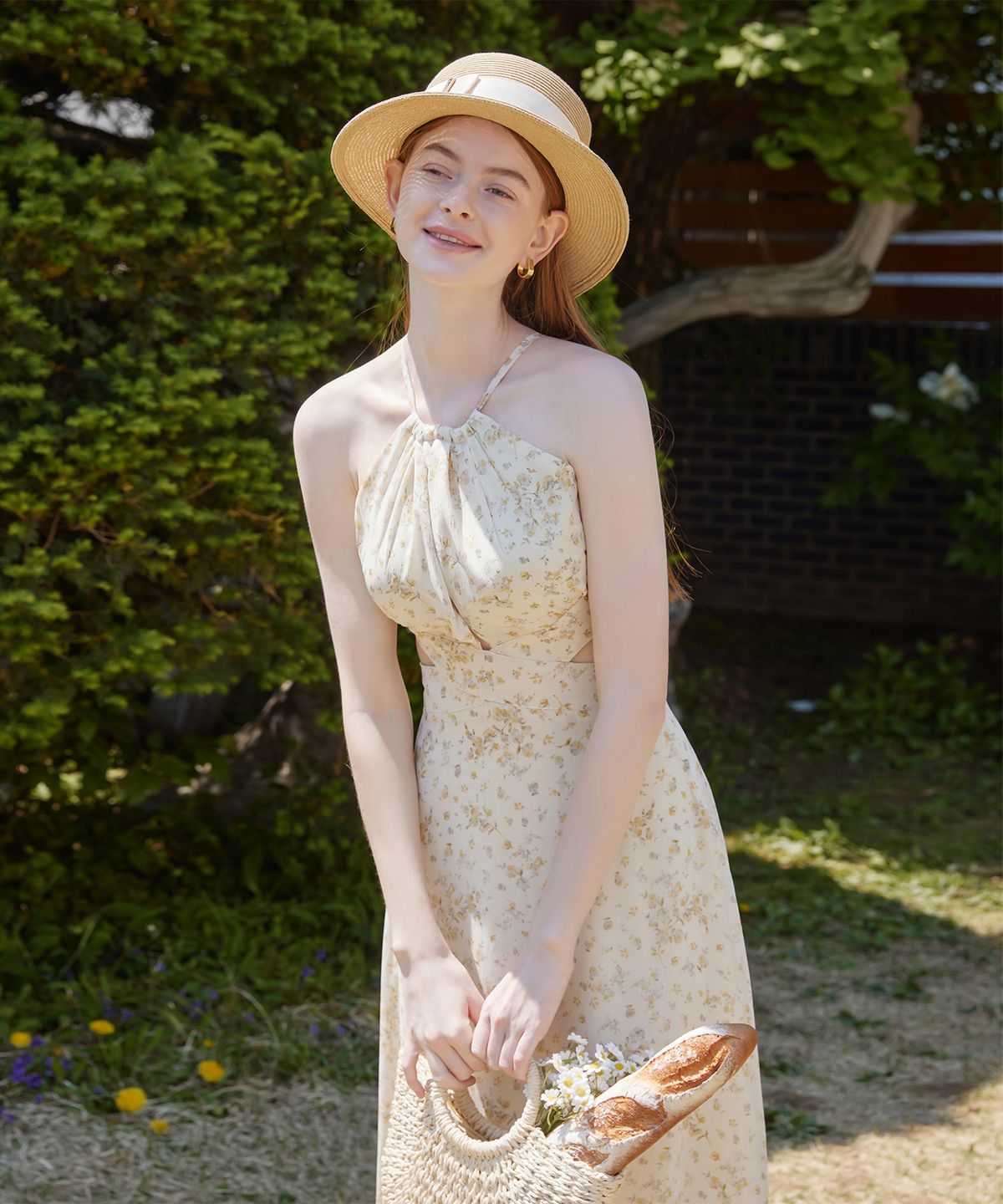 벨로디네라(VALLO DE NERA) Dahlia Halter Dress Yellow