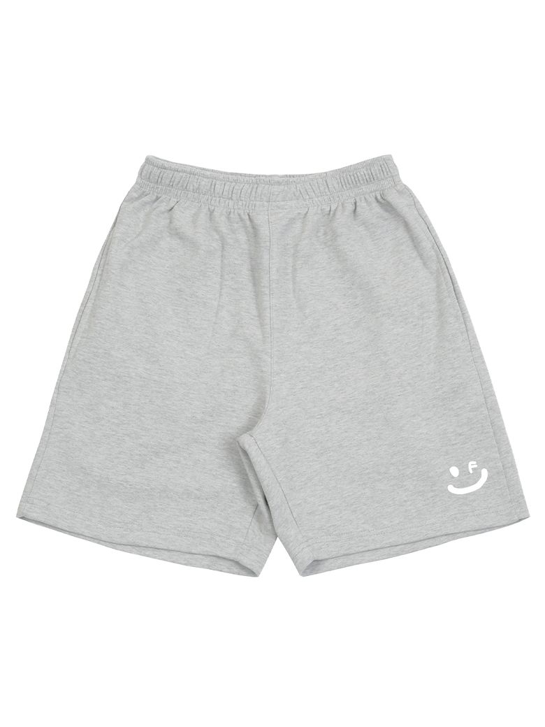 [UNISEX]스몰 드로잉스마일 트레이닝 반바지_그레이