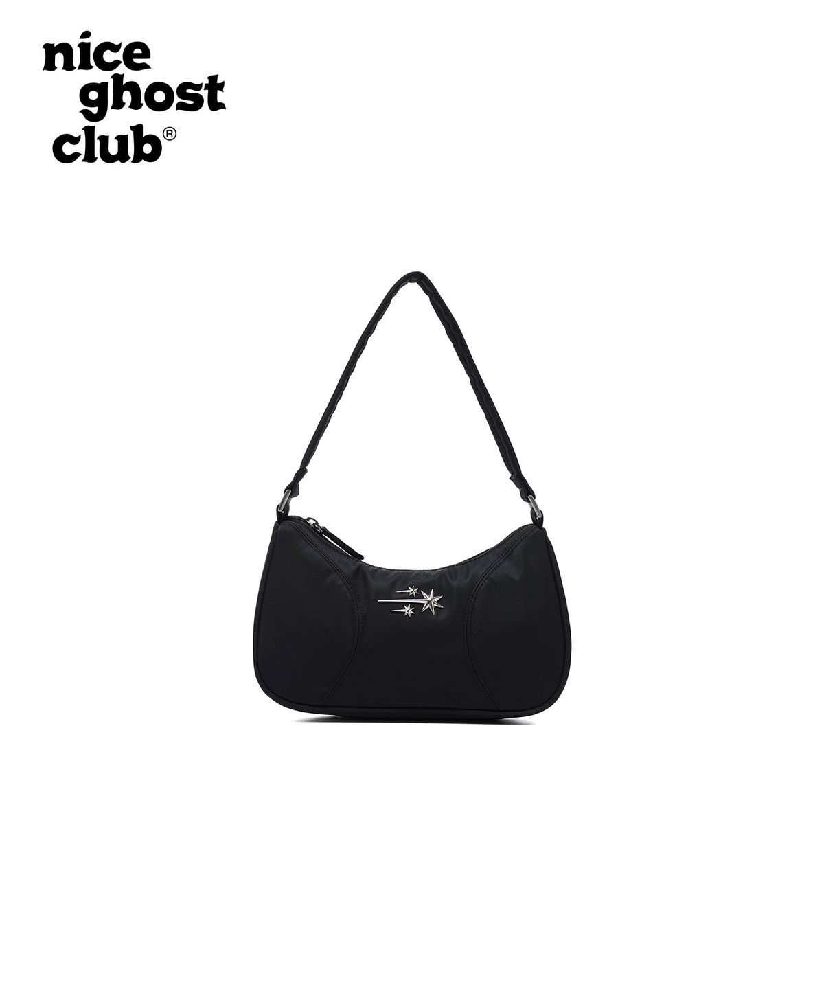 나이스고스트클럽(NICEGHOSTCLUB) 3STAR LOGO HOBO BAG_BLACK(NG2DMUAB45A)